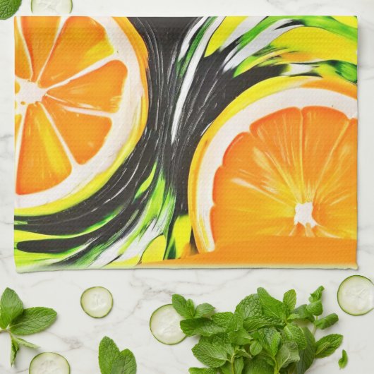 鮮やか絵を描類 キッチンタオル (折り畳み)