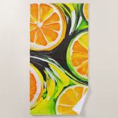 鮮やか絵を描類 ビーチタオル (正面)