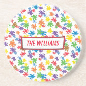 鮮やか絵を描(ばちゃばちゃ)跳ねる コースター (正面)