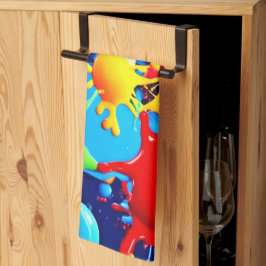 鮮やか絵を描（ばちゃばちゃ）跳ねる: A はっきりした Colorsステートメント キッチンタオル