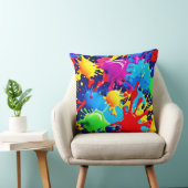 鮮やか絵を描（ばちゃばちゃ）跳ねる: A はっきりした Colorsステートメント クッション (椅子)