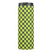 鮮やか緑と灰色のパ市松模様にターン タンブラー (裏面)
