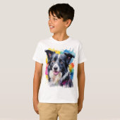 鮮やか縁どCollie Kids Tシャツ (正面フル)