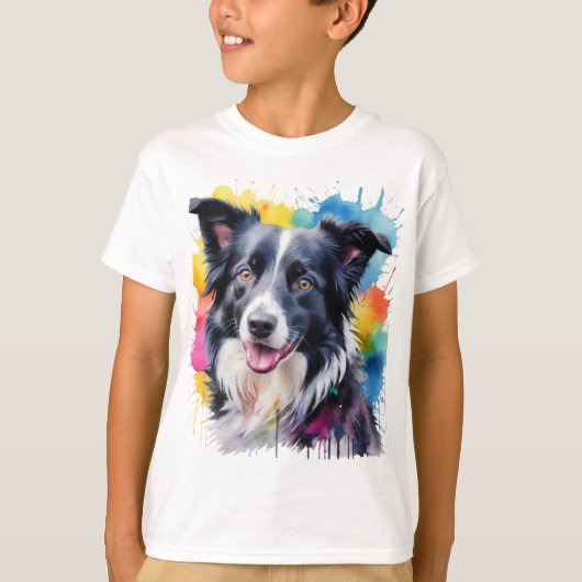 鮮やか縁どCollie Kids Tシャツ (正面)