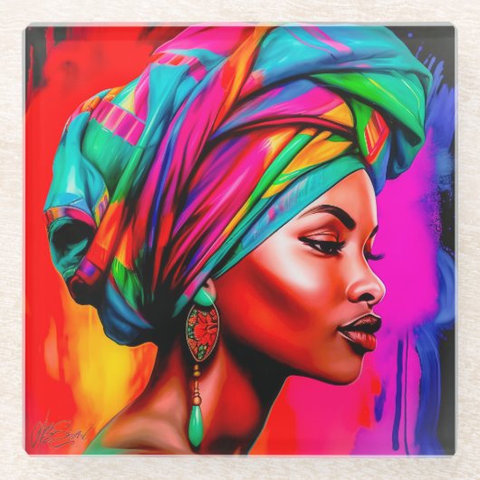 鮮やか美しいシリーズ1 ガラスコースター (正面)