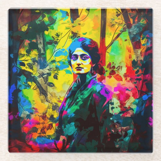 鮮やか美しい ガラスコースター (正面)