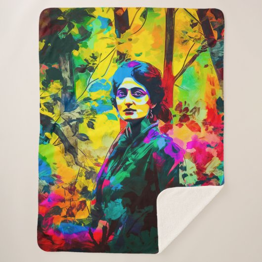 鮮やか美しい シェルパブランケット (正面)