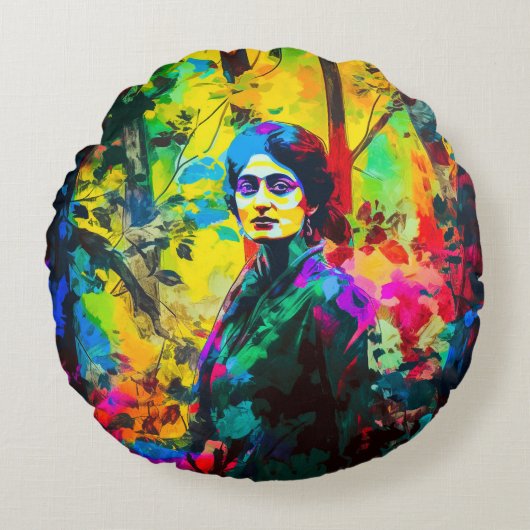 鮮やか美しい ラウンドクッション (正面)