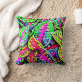 鮮やか自然ChicLeafパターン クッション (ブランケット)