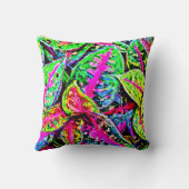 鮮やか自然ChicLeafパターン クッション (裏面)