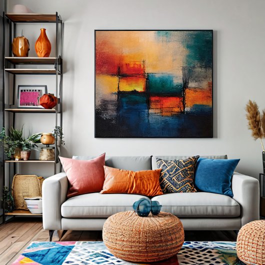 鮮やか色ブロック ポスター