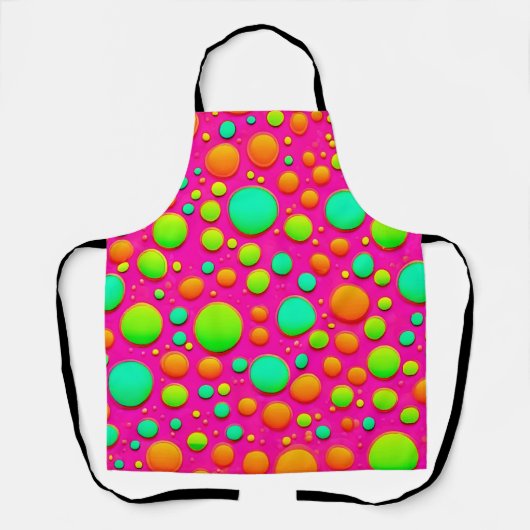 鮮やか色ポップ・アートのデザイン エプロン (正面)