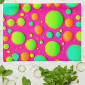 鮮やか色ポップ・アートのデザイン キッチンタオル (折り畳み)