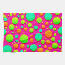 鮮やか色ポップ・アートのデザイン キッチンタオル