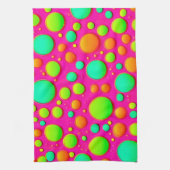 鮮やか色ポップ・アートのデザイン キッチンタオル (縦)
