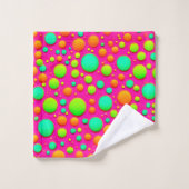 鮮やか色ポップ・アートのデザイン バスタオルセット (ウォッシュタオル)