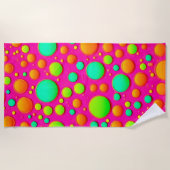 鮮やか色ポップ・アートのデザイン ビーチタオル (正面)