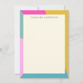 鮮やか色モダン縁どパーソナライズされた止 ノートカード (正面)