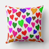 鮮やか色数々のハートパターン クッション (裏面)