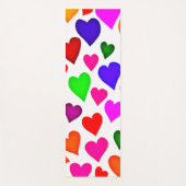 鮮やか色数々のハートパターン ヨガマット (正面)