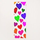 鮮やか色数々のハートパターン ヨガマット (裏面)
