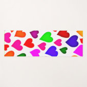 鮮やか色数々のハートパターン ヨガマット (正面(横))