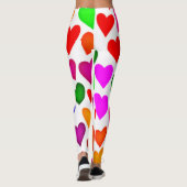 鮮やか色数々のハートパターン レギンス (裏面)