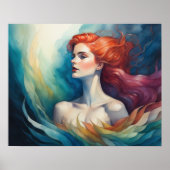 鮮やか色水絵画色の女 ポスター (正面)