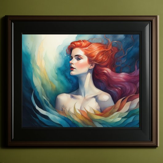 鮮やか色水絵画色の女 ポスター