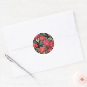鮮やか花の模様 ラウンドシール (封筒)