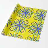 鮮やか花びら、紫、ピンク、青、黄 ラッピングペーパー (アンロールド)