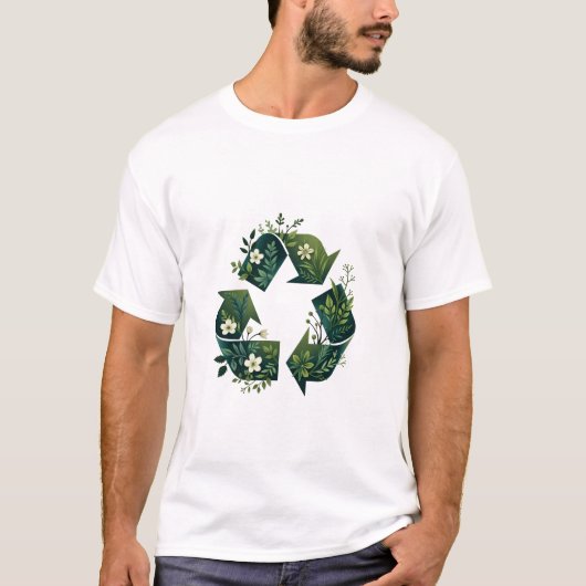 鮮やか花や花のリサ離れイクルシンボル Tシャツ (正面)