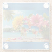 鮮やか花コースター ガラスコースター (裏面)