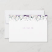 鮮やか花模様ウェディングRSVPカード サンキューカード (裏面)