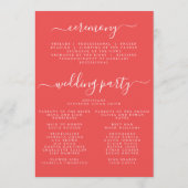 鮮やか花結婚の プログラム (裏面)