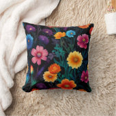 鮮やか花 – 花カラフル柄 クッション (ブランケット)
