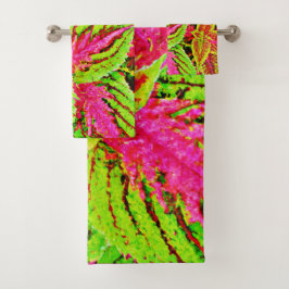 鮮やか葉自然型 バスタオルセット
