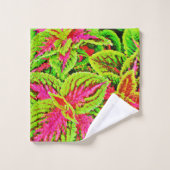 鮮やか葉自然型 バスタオルセット (ウォッシュタオル)