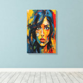 鮮やか表現主義ポートレートはっきりした抽象芸術芸術 キャンバスプリント (インサイチュ (ウッドフロア))