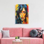 鮮やか表現主義ポートレートはっきりした抽象芸術芸術 キャンバスプリント (インサイチュ (リビング))