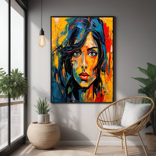 鮮やか表現主義ポートレートはっきりした抽象芸術芸術 ポスター