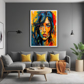 鮮やか表現主義ポートレートはっきりした抽象芸術芸術 ポスター