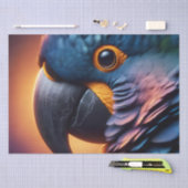 鮮やか視線：オウムのマクロカラフルポートレート 薄葉紙 (クラフト)