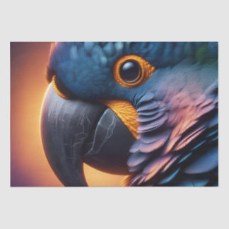 鮮やか視線：オウムのマクロカラフルポートレート 薄葉紙