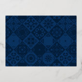 鮮やか誓スペインの結婚金ゴールド 箔招待状 (裏面)