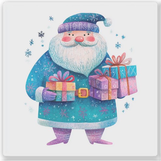 鮮やか贈り物の付いたサカラフルンタ シール (正面)