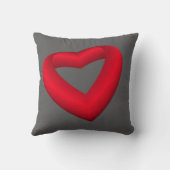 鮮やか赤いハート クッション (裏面)