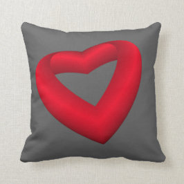 鮮やか赤いハート クッション