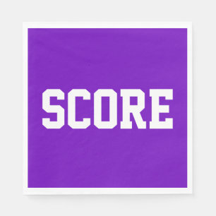 鮮やか赤地に白抜きSCOREのスポーツカジュアルデザイン スタンダードランチョンナプキン