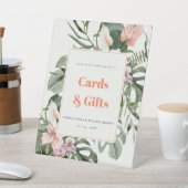 鮮やか赤面ボホ熱帯フローラ結婚ズカスタム 台座サイン (インサイチュ)